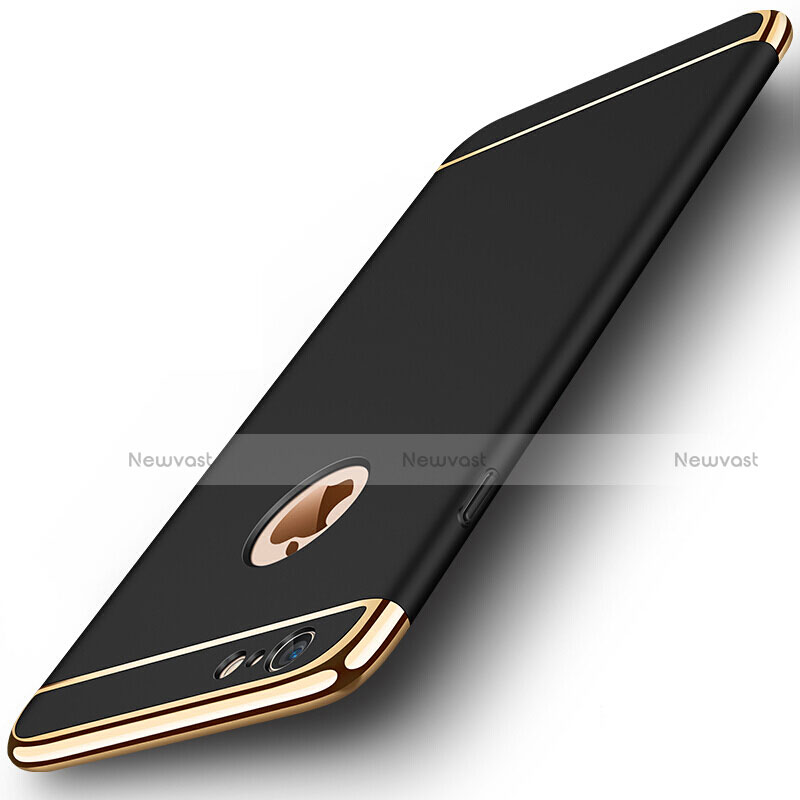 Luxury Metal Frame and Plastic Back Case M01 for Apple iPhone 6 Plus Black