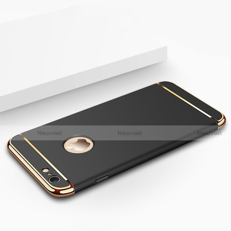 Luxury Metal Frame and Plastic Back Case M01 for Apple iPhone 6 Plus Black