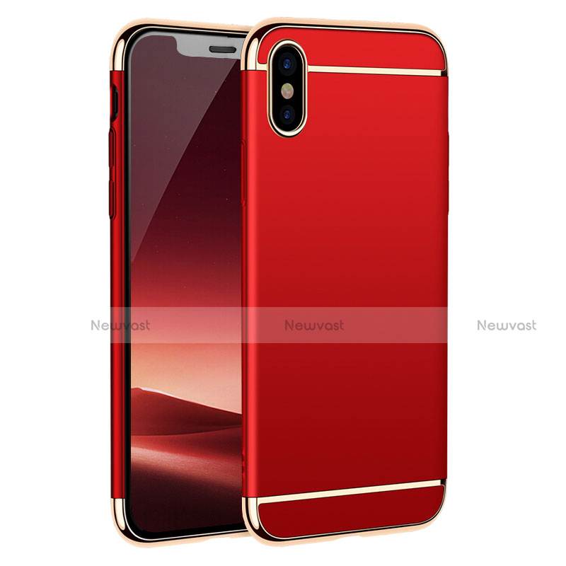 Luxury Metal Frame and Plastic Back Case M01 for Apple iPhone X Red