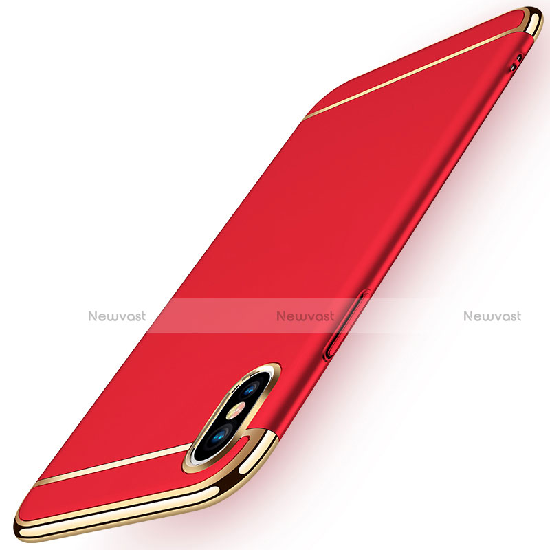 Luxury Metal Frame and Plastic Back Case M01 for Apple iPhone X Red