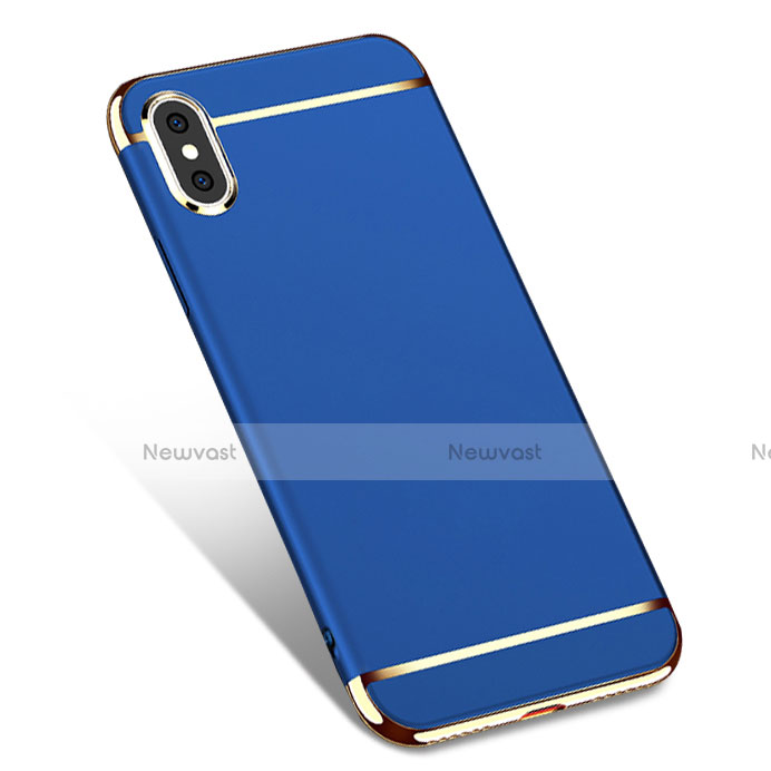 Luxury Metal Frame and Plastic Back Case M01 for Apple iPhone Xs Max Blue