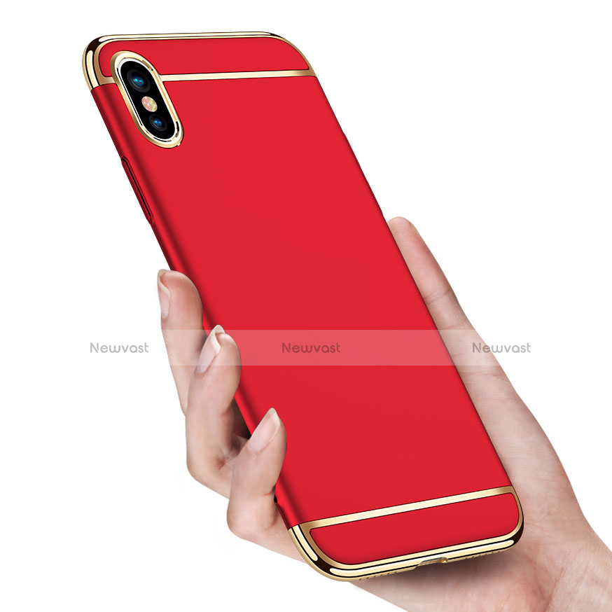 Luxury Metal Frame and Plastic Back Case M01 for Apple iPhone Xs Red