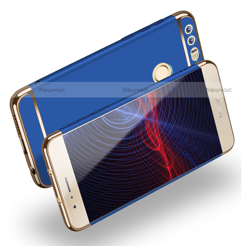 Luxury Metal Frame and Plastic Back Case M01 for Huawei Honor 8 Blue