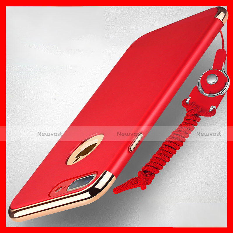 Luxury Metal Frame and Plastic Back Case R01 for Apple iPhone 7 Plus Red