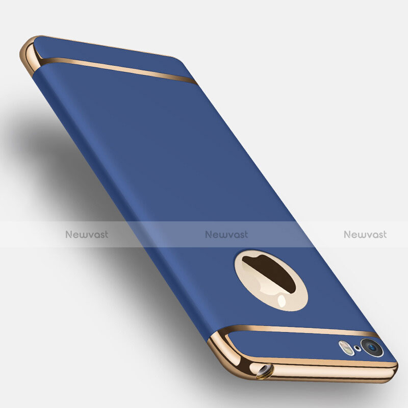 Luxury Metal Frame and Plastic Back Case T01 for Apple iPhone 5S Blue