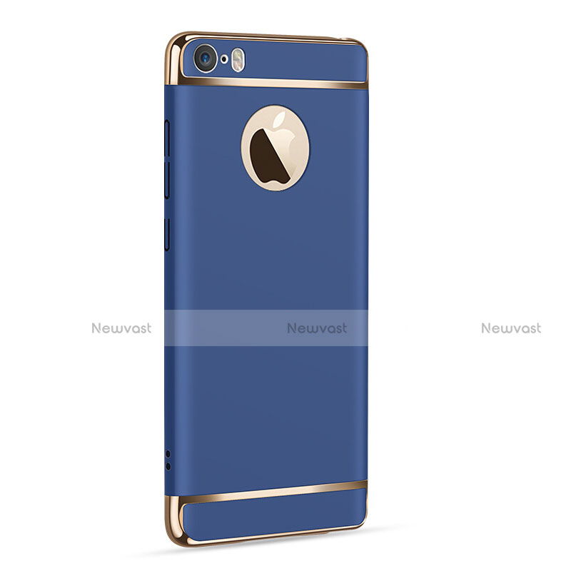 Luxury Metal Frame and Plastic Back Case T01 for Apple iPhone 5S Blue