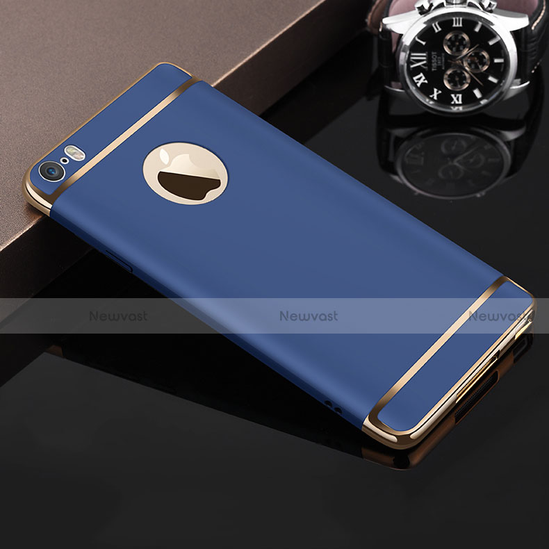 Luxury Metal Frame and Plastic Back Case T01 for Apple iPhone 5S Blue