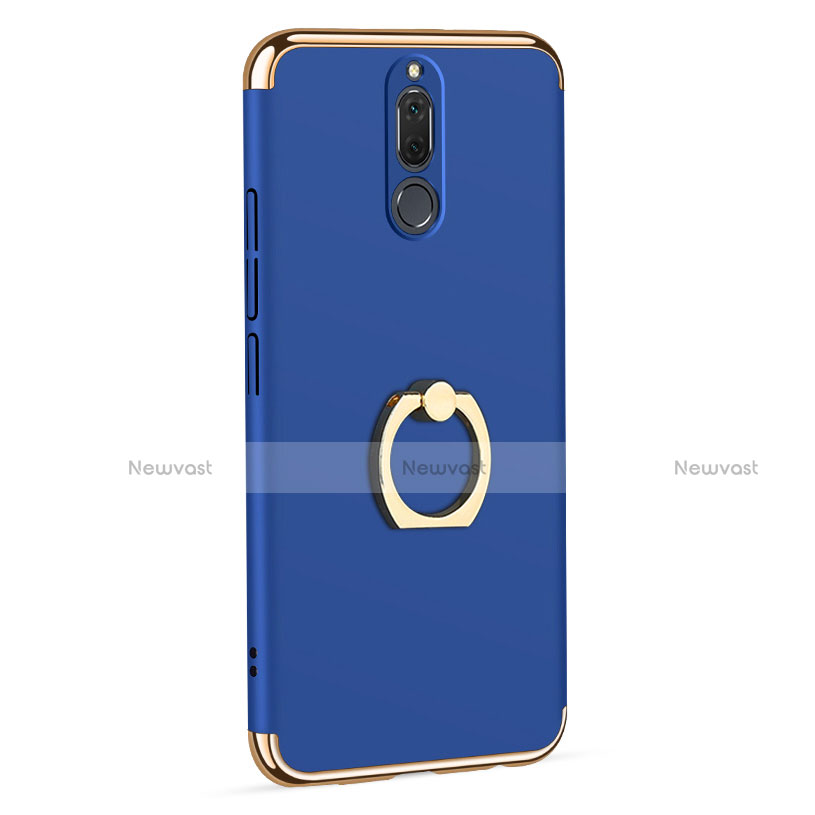 Luxury Metal Frame and Plastic Back Case with Finger Ring Stand for Huawei Nova 2i Blue