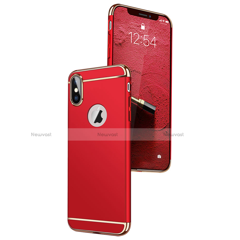 Luxury Metal Frame and Plastic Back Cover C01 for Apple iPhone X Red