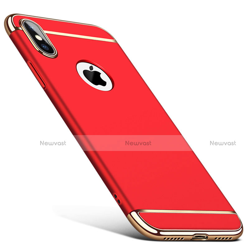 Luxury Metal Frame and Plastic Back Cover C01 for Apple iPhone X Red