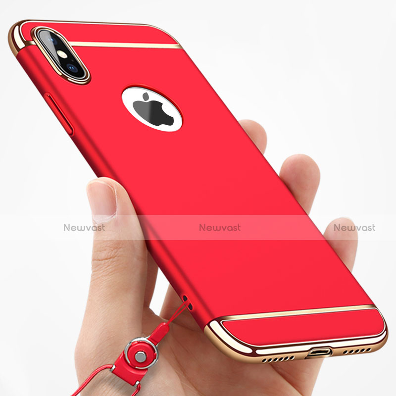 Luxury Metal Frame and Plastic Back Cover C02 for Apple iPhone Xs Max Red