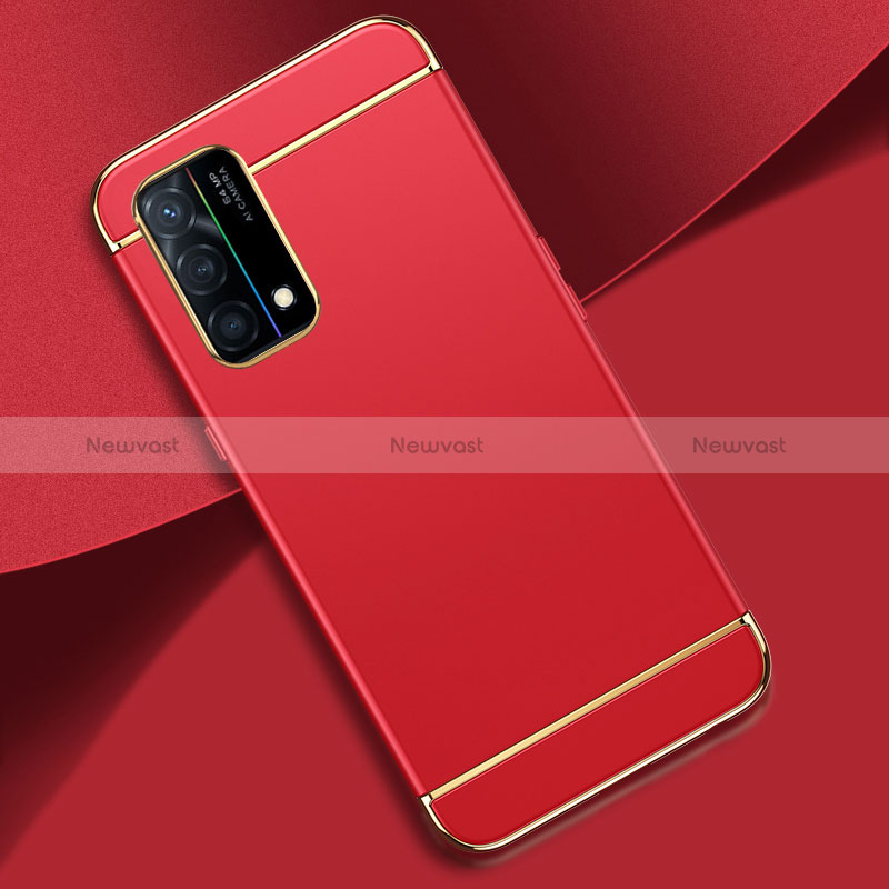 Luxury Metal Frame and Plastic Back Cover Case for Oppo K9 5G Red