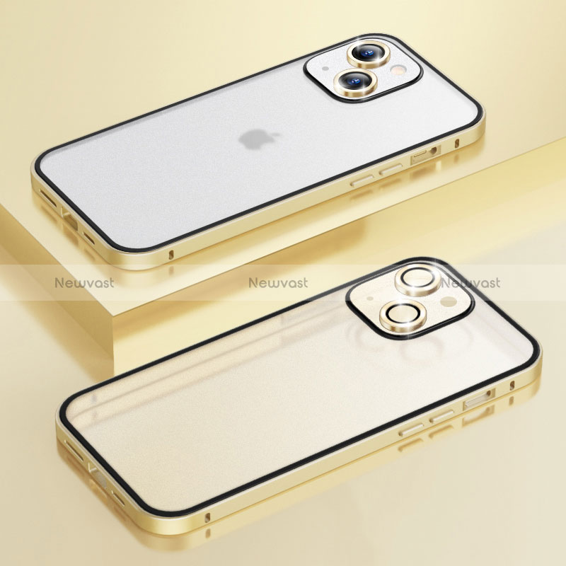 Luxury Metal Frame and Plastic Back Cover Case LF3 for Apple iPhone 15