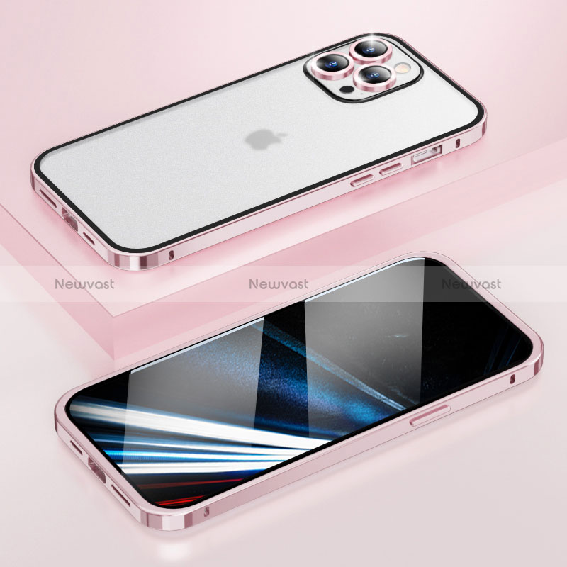 Luxury Metal Frame and Plastic Back Cover Case LF4 for Apple iPhone 15 Pro Max