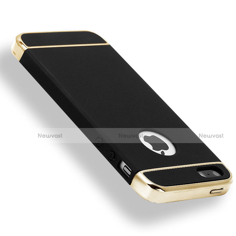 Luxury Metal Frame and Plastic Back Cover Case M01 for Apple iPhone 5S Black