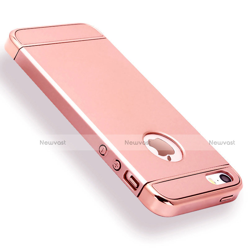 Luxury Metal Frame and Plastic Back Cover Case M01 for Apple iPhone 5S Rose Gold