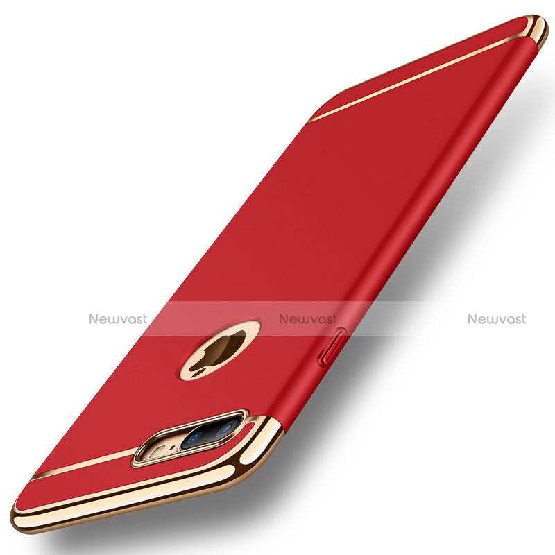 Luxury Metal Frame and Plastic Back Cover Case M01 for Apple iPhone 8 Plus Red