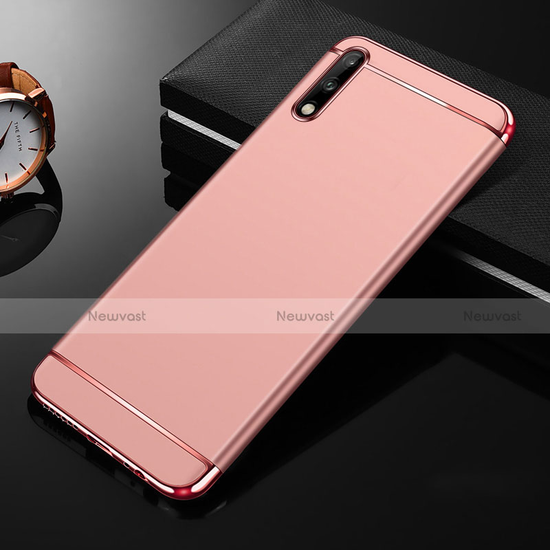 Luxury Metal Frame and Plastic Back Cover Case M01 for Huawei Enjoy 10 Rose Gold