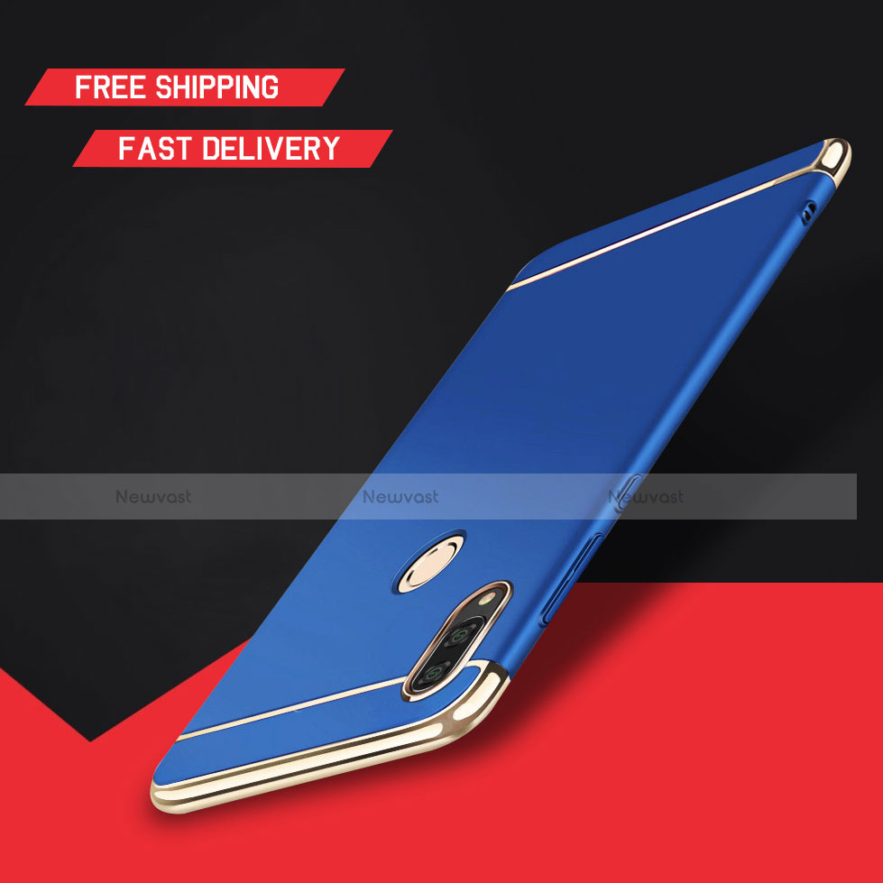 Luxury Metal Frame and Plastic Back Cover Case M01 for Huawei Enjoy 9 Plus Blue