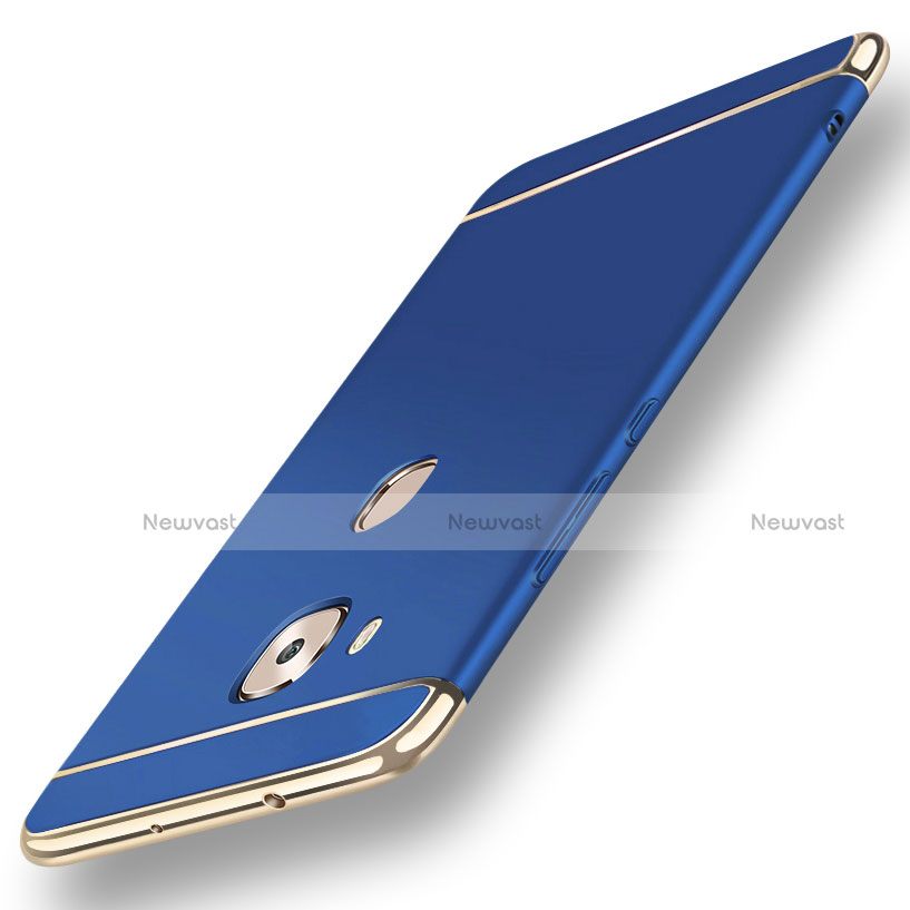 Luxury Metal Frame and Plastic Back Cover Case M01 for Huawei GX8 Blue