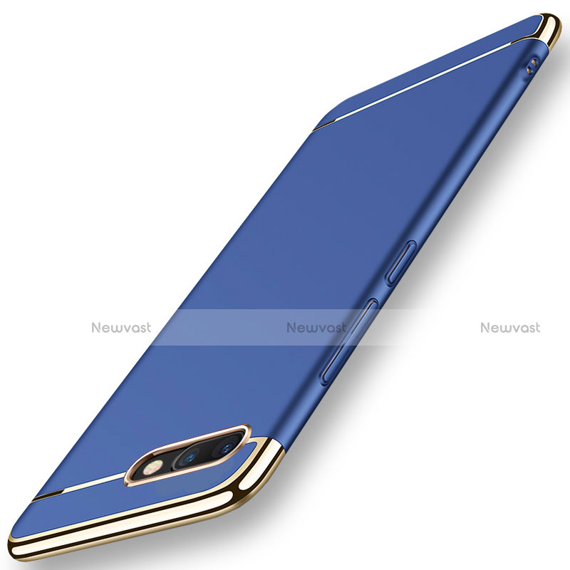 Luxury Metal Frame and Plastic Back Cover Case M01 for Huawei Honor V10 Blue