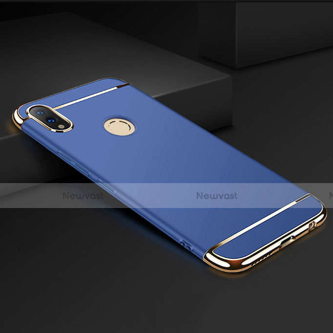 Luxury Metal Frame and Plastic Back Cover Case M01 for Huawei Honor V10 Lite Blue