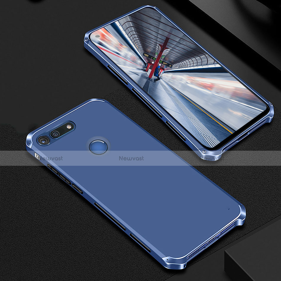 Luxury Metal Frame and Plastic Back Cover Case M01 for Huawei Honor V20 Blue