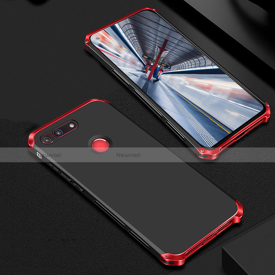 Luxury Metal Frame and Plastic Back Cover Case M01 for Huawei Honor V20 Red and Black