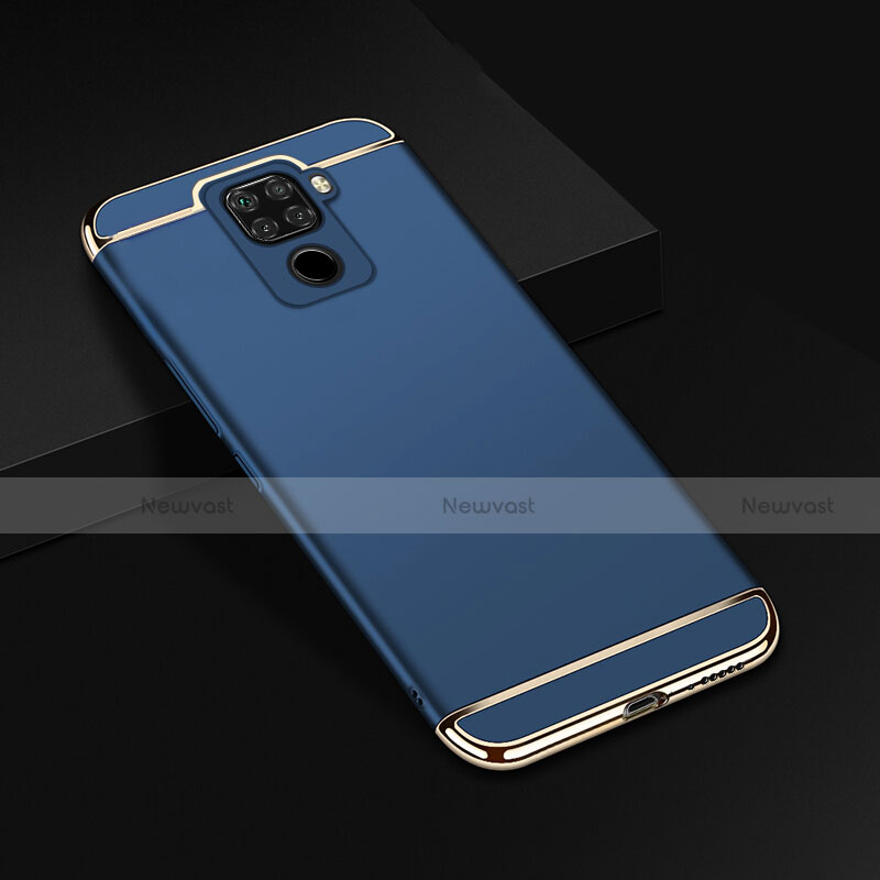 Luxury Metal Frame and Plastic Back Cover Case M01 for Huawei Mate 30 Lite Blue