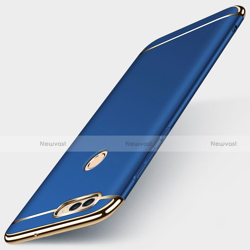 Luxury Metal Frame and Plastic Back Cover Case M01 for Huawei P Smart Blue