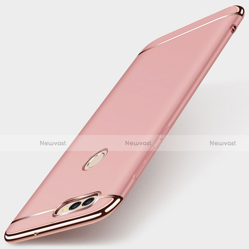 Luxury Metal Frame and Plastic Back Cover Case M01 for Huawei P Smart Rose Gold