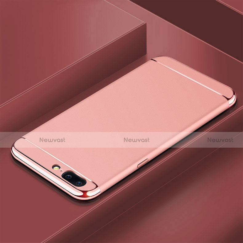 Luxury Metal Frame and Plastic Back Cover Case M01 for OnePlus 5T A5010 Rose Gold