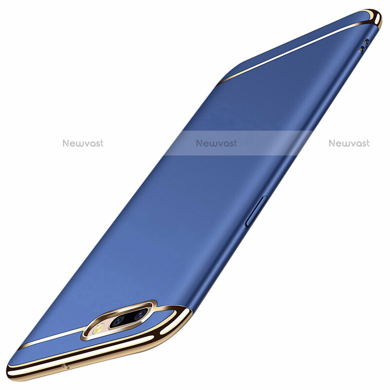 Luxury Metal Frame and Plastic Back Cover Case M01 for Oppo A12e Blue