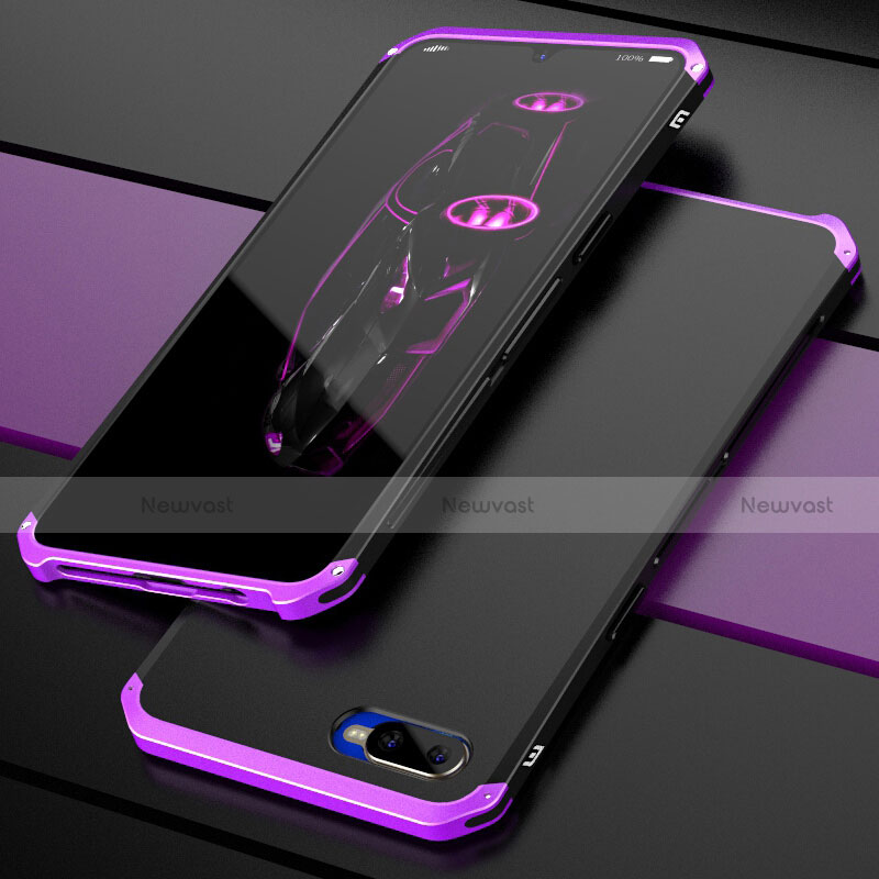 Luxury Metal Frame and Plastic Back Cover Case M01 for Oppo K1 Purple