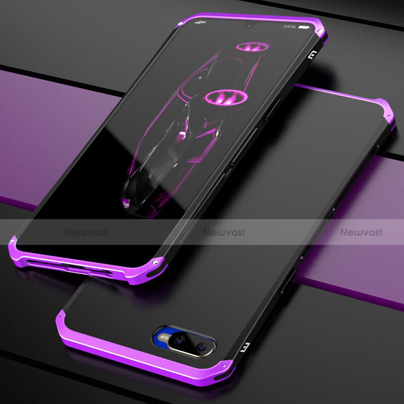 Luxury Metal Frame and Plastic Back Cover Case M01 for Oppo R15X Purple