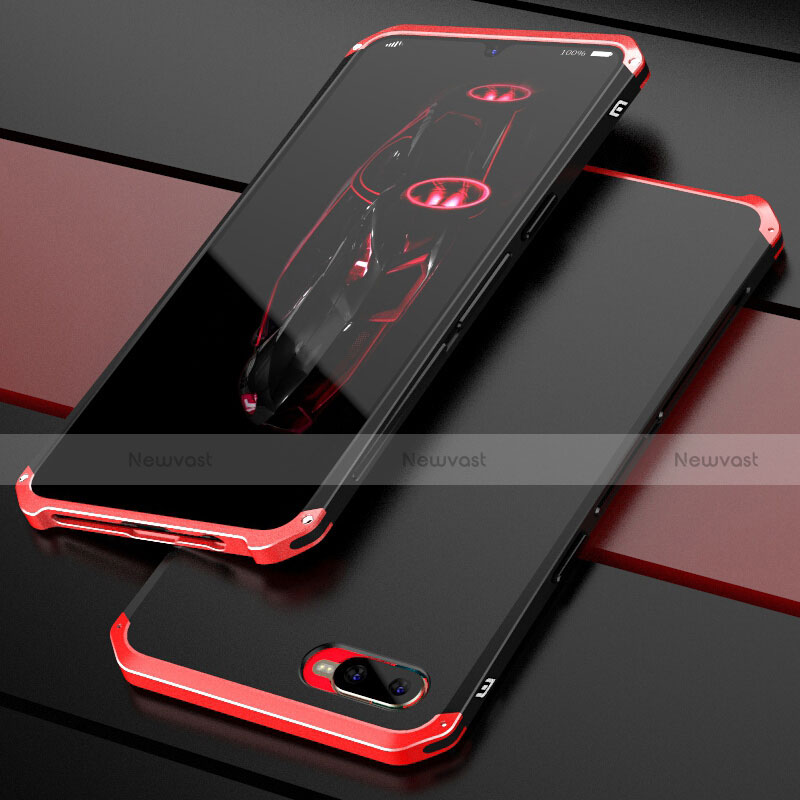 Luxury Metal Frame and Plastic Back Cover Case M01 for Oppo R15X Red and Black