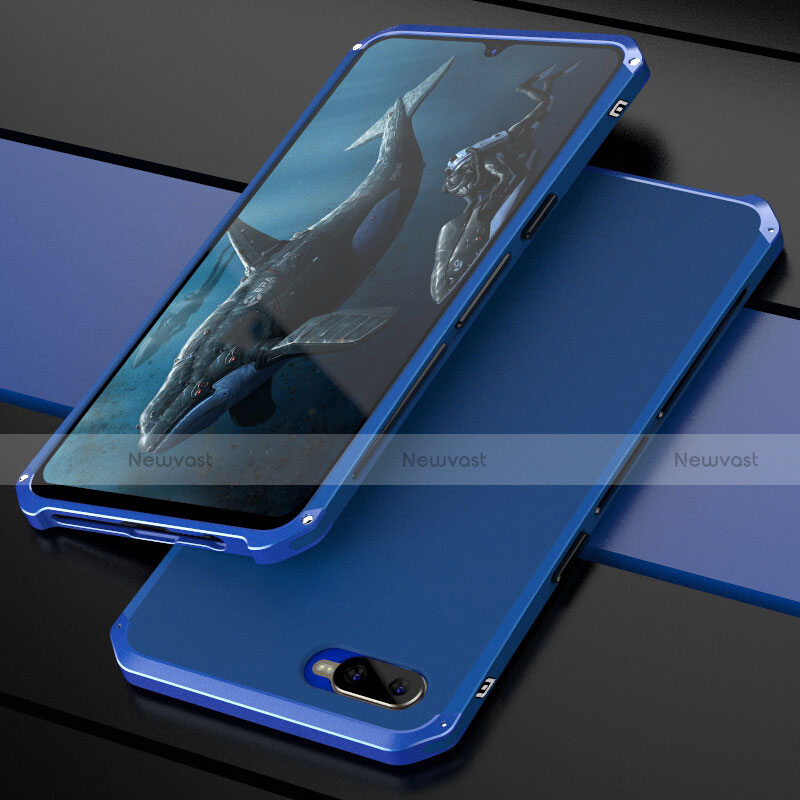 Luxury Metal Frame and Plastic Back Cover Case M01 for Oppo R17 Neo Blue