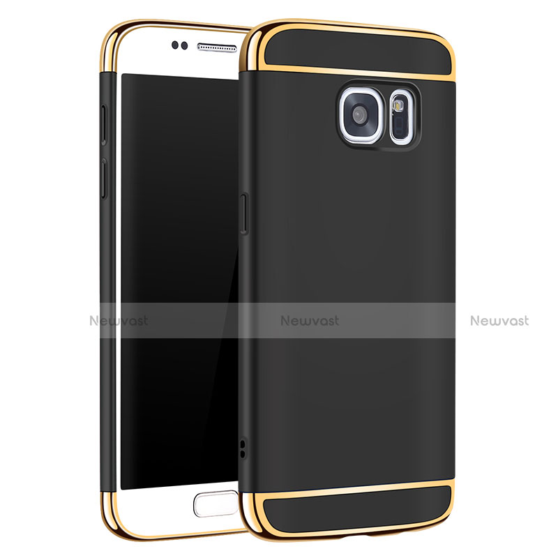 Luxury Metal Frame and Plastic Back Cover Case M01 for Samsung Galaxy S7 G930F G930FD Black