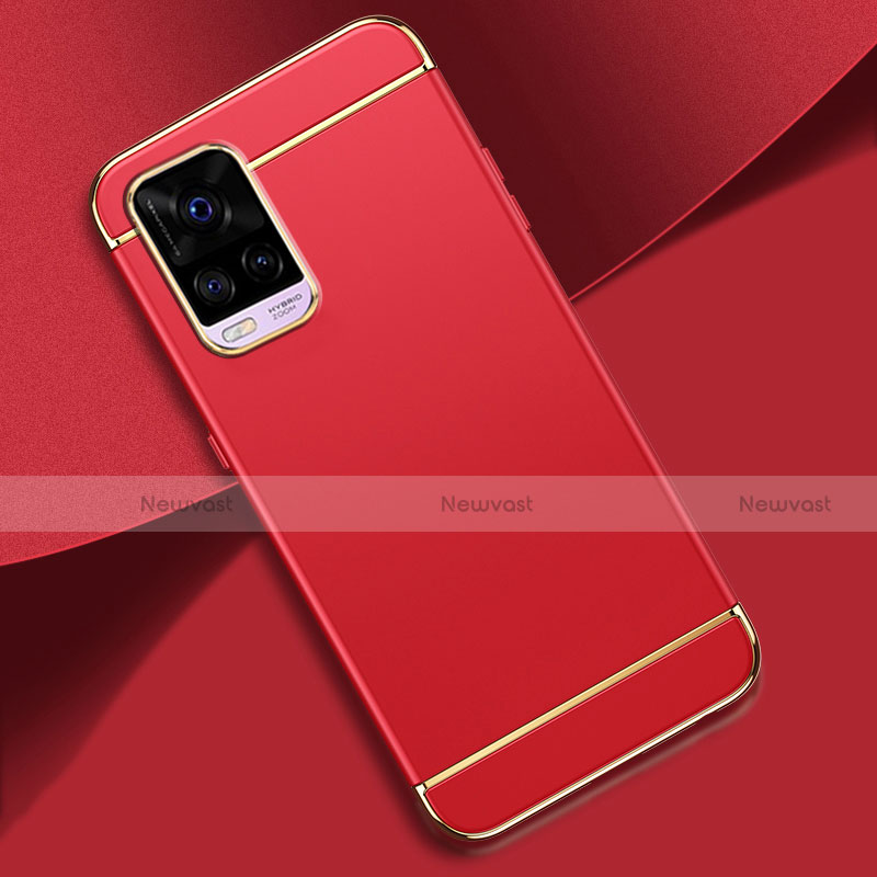 Luxury Metal Frame and Plastic Back Cover Case M01 for Vivo V20 Pro 5G Red