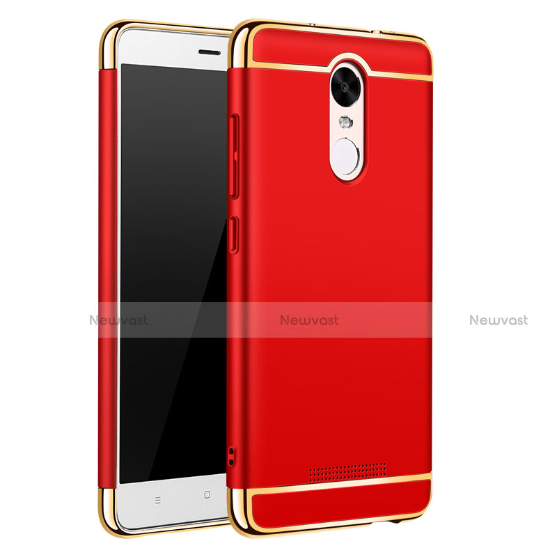 Luxury Metal Frame and Plastic Back Cover Case M01 for Xiaomi Redmi Note 3 MediaTek Red