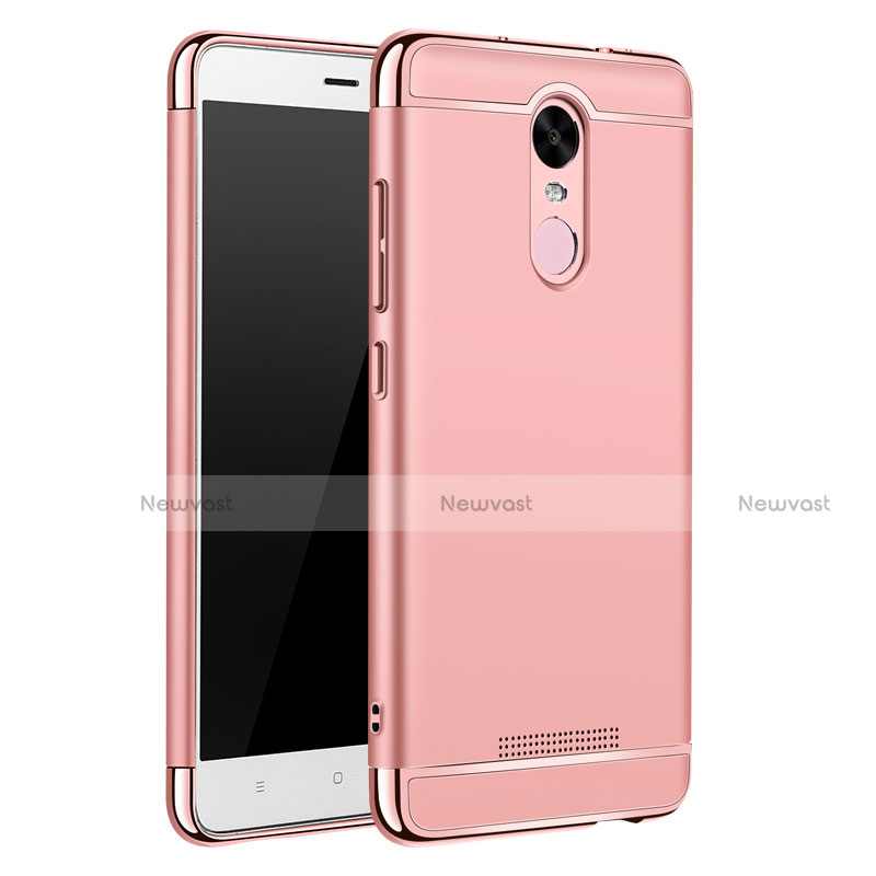 Luxury Metal Frame and Plastic Back Cover Case M01 for Xiaomi Redmi Note 3 MediaTek Rose Gold