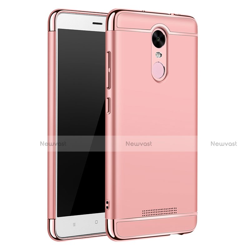 Luxury Metal Frame and Plastic Back Cover Case M01 for Xiaomi Redmi Note 3 Pro Rose Gold