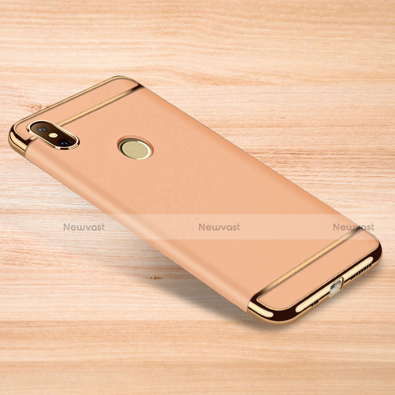 Luxury Metal Frame and Plastic Back Cover Case M01 for Xiaomi Redmi Note 6 Pro Gold