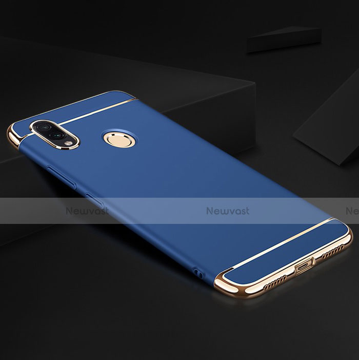 Luxury Metal Frame and Plastic Back Cover Case M01 for Xiaomi Redmi Note 7 Pro Blue