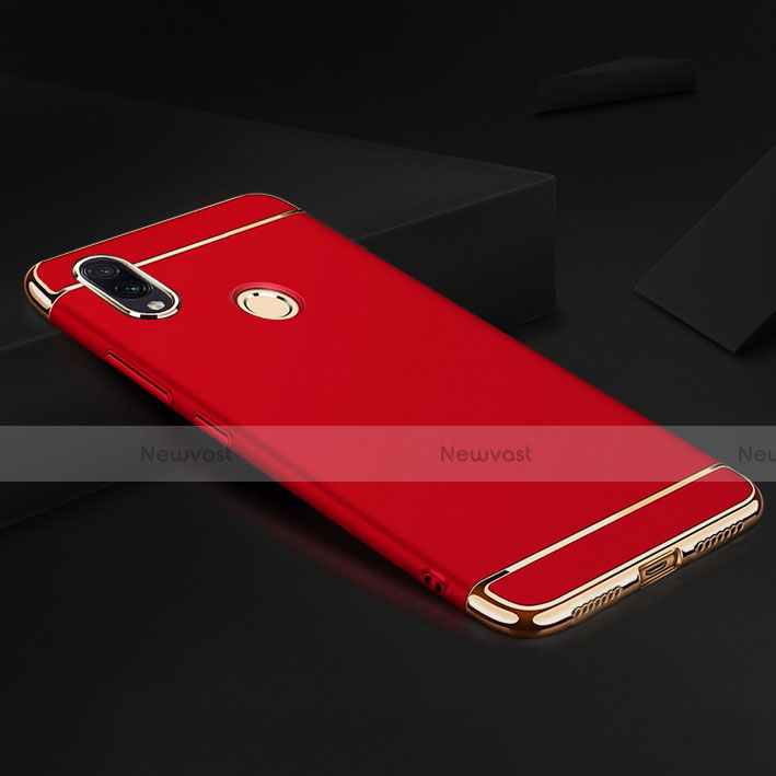 Luxury Metal Frame and Plastic Back Cover Case M01 for Xiaomi Redmi Note 7 Red