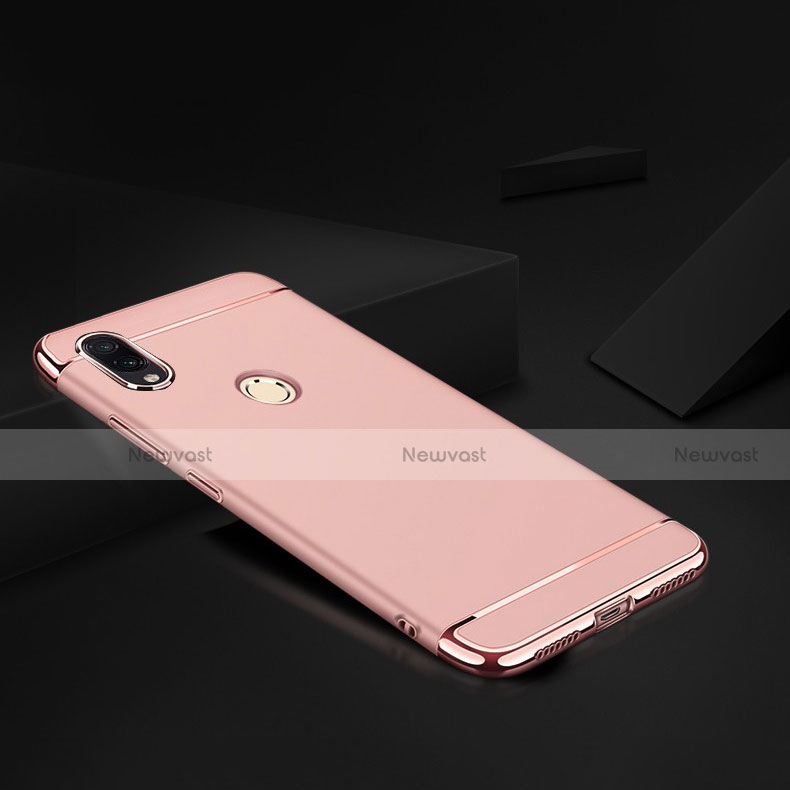 Luxury Metal Frame and Plastic Back Cover Case M01 for Xiaomi Redmi Note 7 Rose Gold