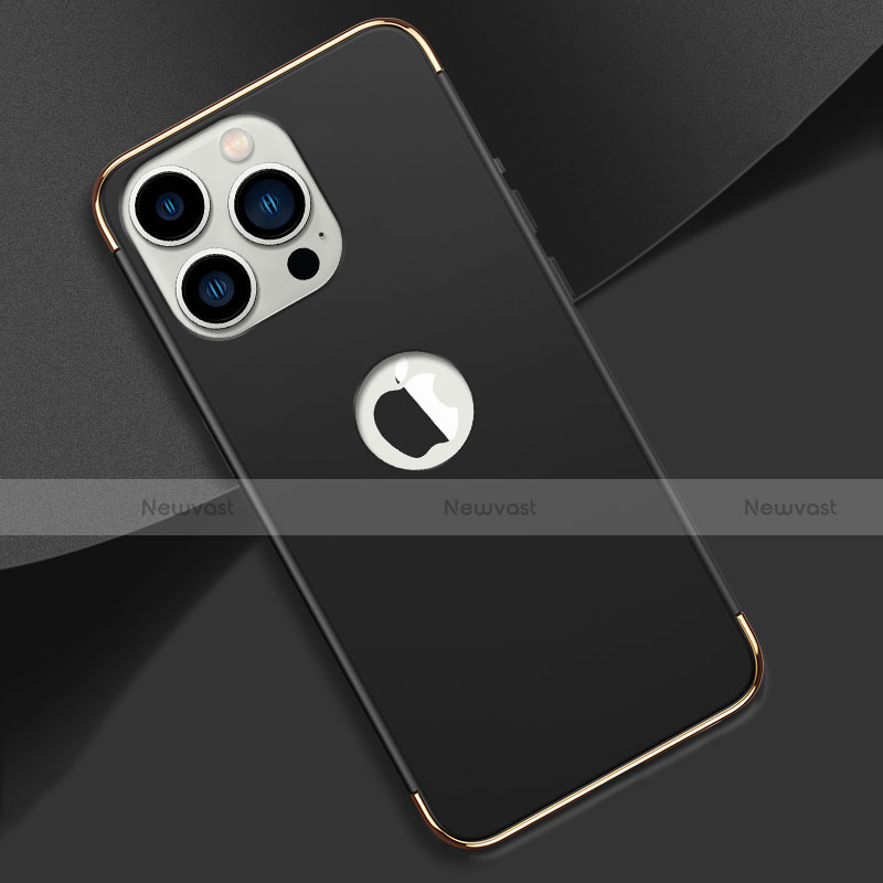 Luxury Metal Frame and Plastic Back Cover Case M02 for Apple iPhone 13 Pro Max Black