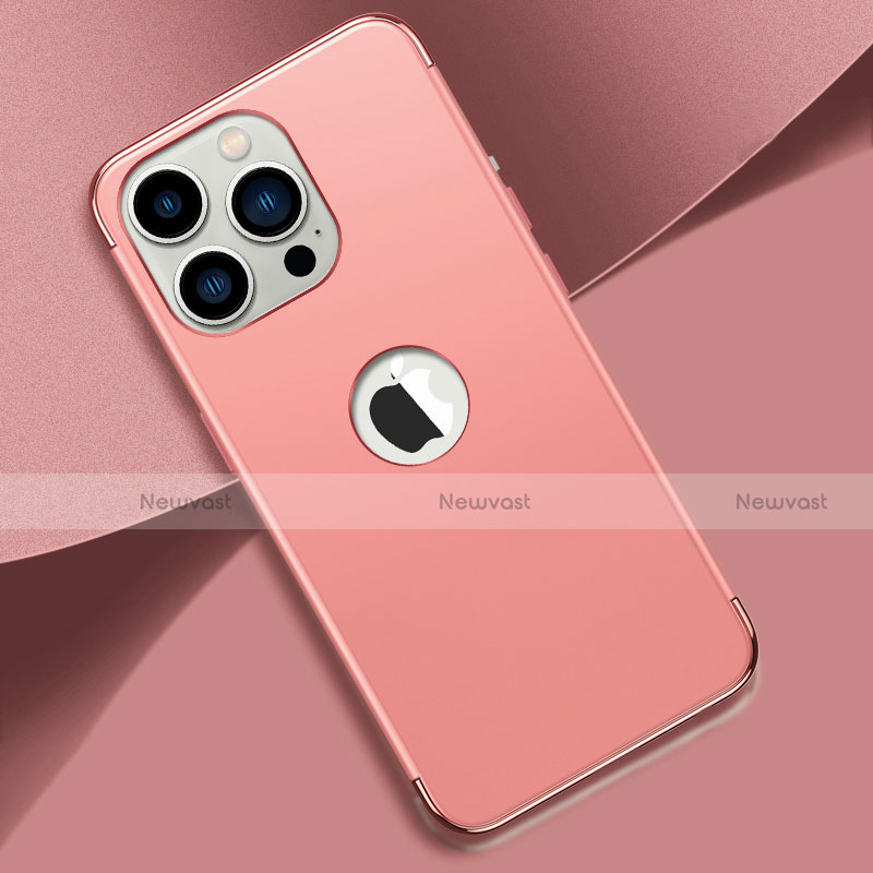 Luxury Metal Frame and Plastic Back Cover Case M02 for Apple iPhone 14 Pro Rose Gold