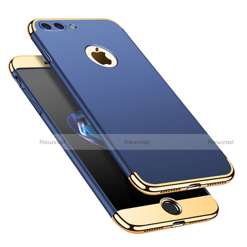 Luxury Metal Frame and Plastic Back Cover Case M02 for Apple iPhone 7 Plus Blue