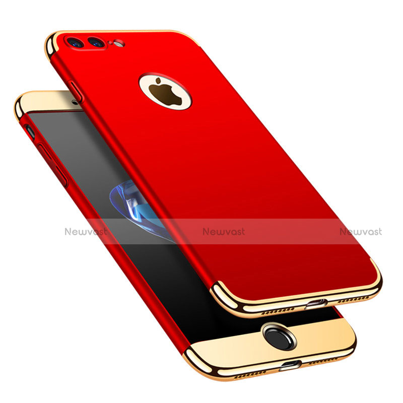 Luxury Metal Frame and Plastic Back Cover Case M02 for Apple iPhone 7 Plus Red